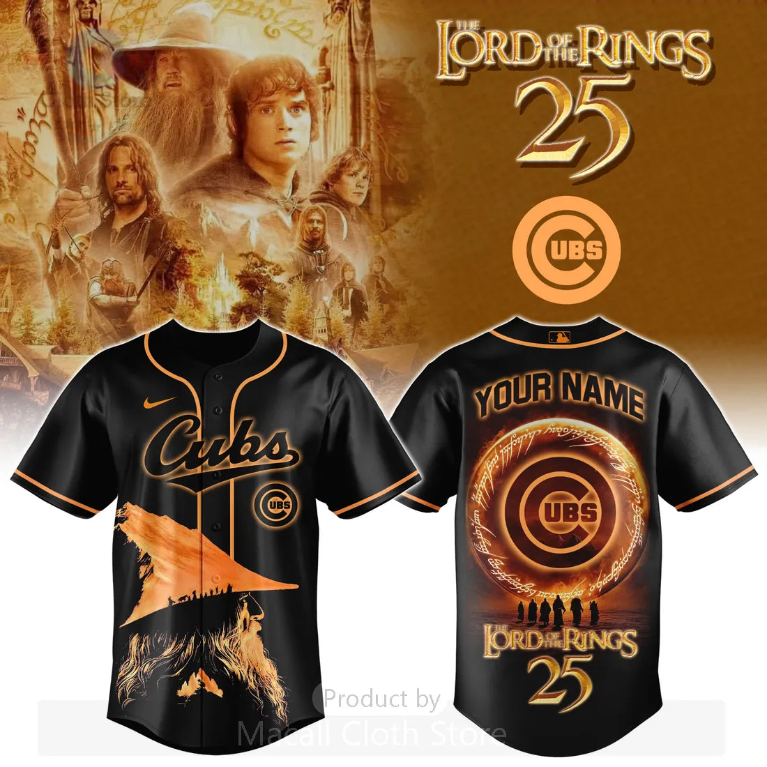 Lord of the Rings 25th Anniversary Chicago Cubs Custom Baseball Jersey