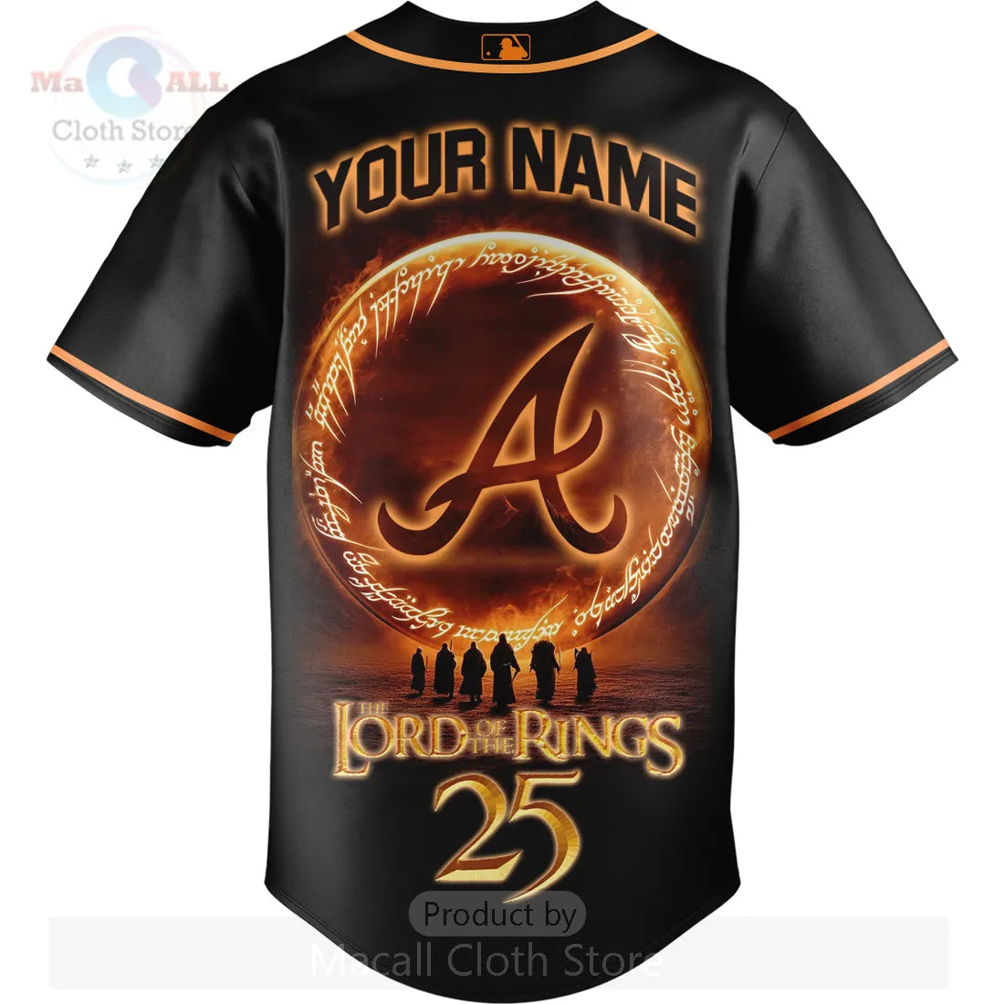 Lord of the Rings Atlanta Braves 25th Anniversary Custom Baseball Jersey