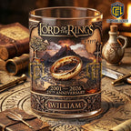 Lord of the Rings Personalized 25th Anniversary Whiskey Glass