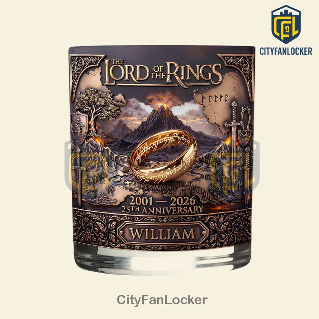 Lord of the Rings Personalized 25th Anniversary Whiskey Glass