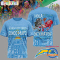 Los Angeles Chargers 2026 NFL Hola Bitchatos Cinco De Mayo Limited Edition 3D T Shirt