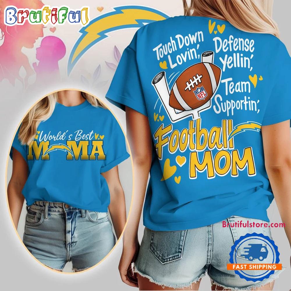 Los Angeles Chargers 2026 NFL Mother Day Football Mama All Over Print T Shirt