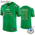Los Angeles Chargers #81 Mike Williams Jersey St. Patricks Day Kelly Green Lucky Football Jersey