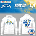 Los Angeles Chargers Bolt Up Shirt 2025 White Hoodie Shirt