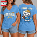 Los Angeles Chargers NFL Hello Kitty Football V Neck T Shirt