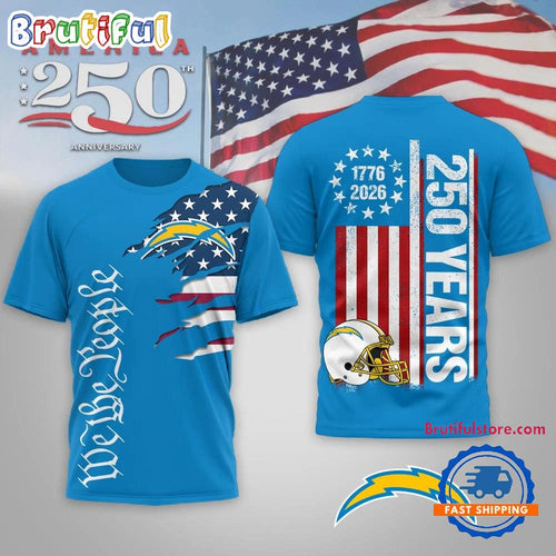 Los Angeles Chargers NFL We The People USA 250th Anniversary All Over Print Shirt
