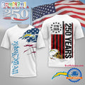 Los Angeles Chargers NFL We The People USA 250th Anniversary White T Shirt