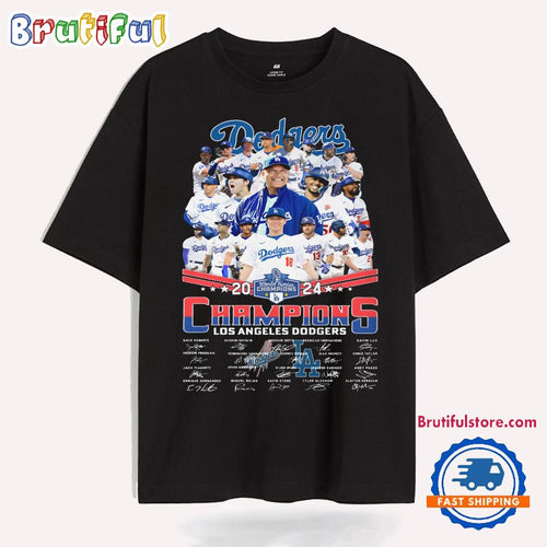 Los Angeles Dodgers 2024 Baseball World Series Champions Team Player Graphics Design T Shirt