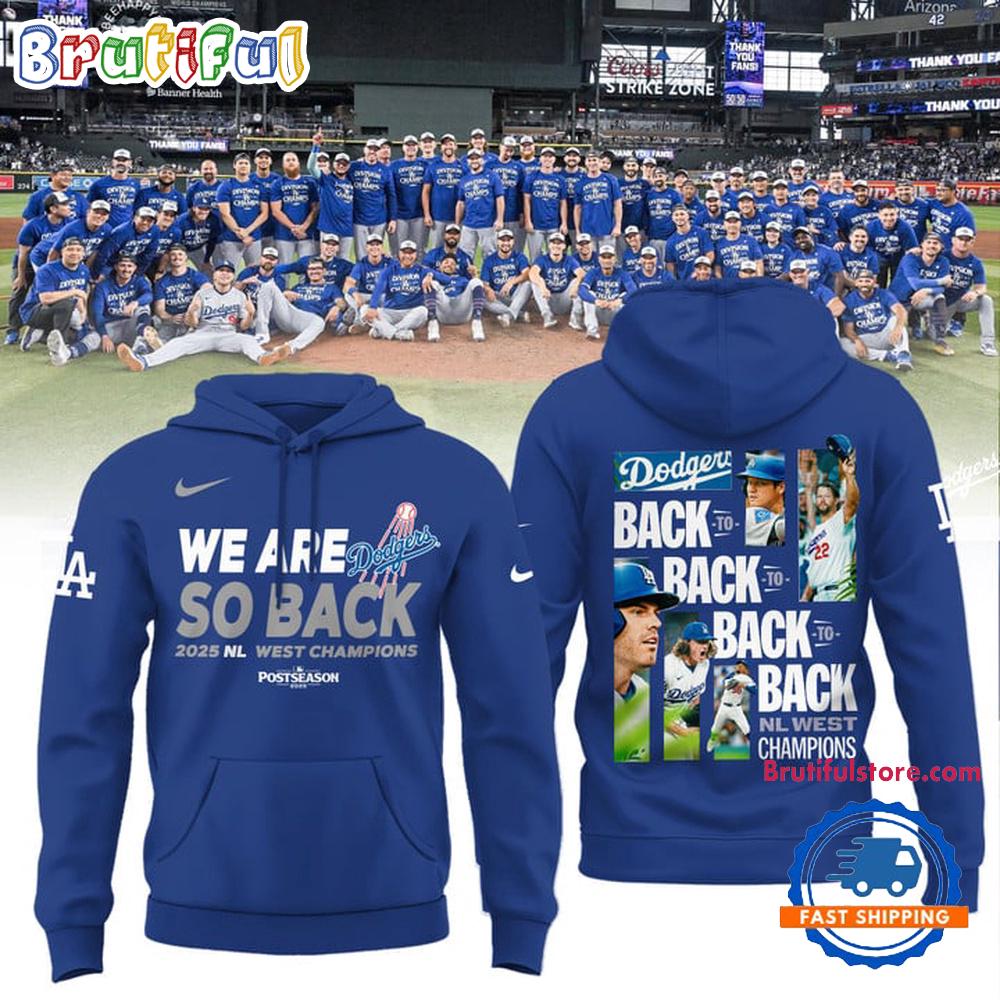 Los Angeles Dodgers 2025 NL West Division Champions Back to Back Hoodie