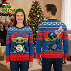 Los Angeles Dodgers Baby Yoda Holding Baseball Ugly Christmas Sweater