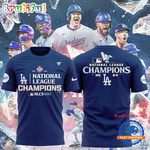 Los Angeles Dodgers Fanatics Royal 2024 National League Champions 3D Shirt