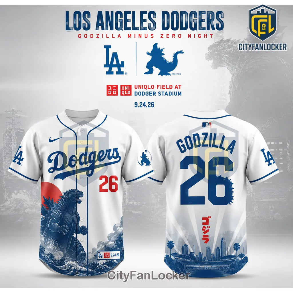 Los Angeles Dodgers Godzilla Minus One Baseball Jersey