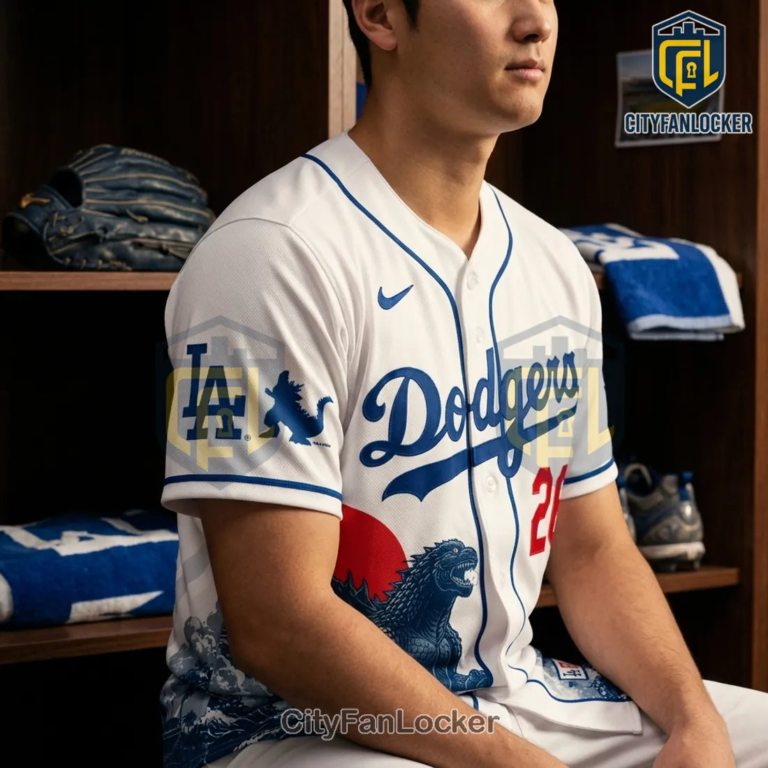 Los Angeles Dodgers Godzilla Minus One Baseball Jersey