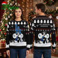 Los Angeles Dodgers Snoopy High Five Ugly Christmas Sweater