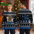 Los Angeles Dodgers World Series Trophy With Charlie Brown And Snoopy Ugly Christmas Sweater