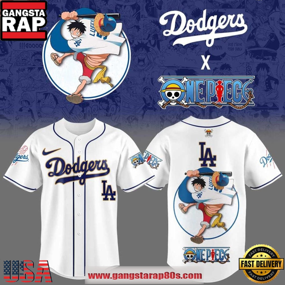 Los Angeles Dodgers x One Piece Night 2026 Luffy Baseball Jersey