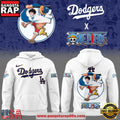 Los Angeles Dodgers x One Piece Night 2026 Luffy Straw Hats White Hoodie