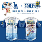 Los Angeles Dodgers x One Piece Night Luffy Gear 5 Baseball Jersey