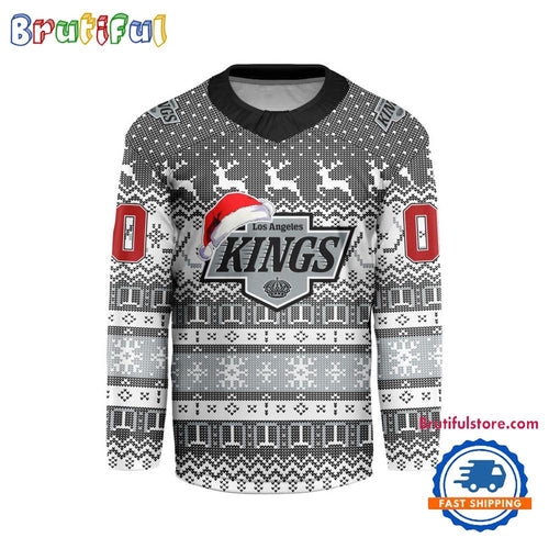 Los Angeles Kings 2025 NHL Christmas Personalized Hockey Jersey Design
