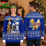 Los Angeles Lakers Dodgers City Of Champions Mickey Snoopy Ugly Christmas Sweater