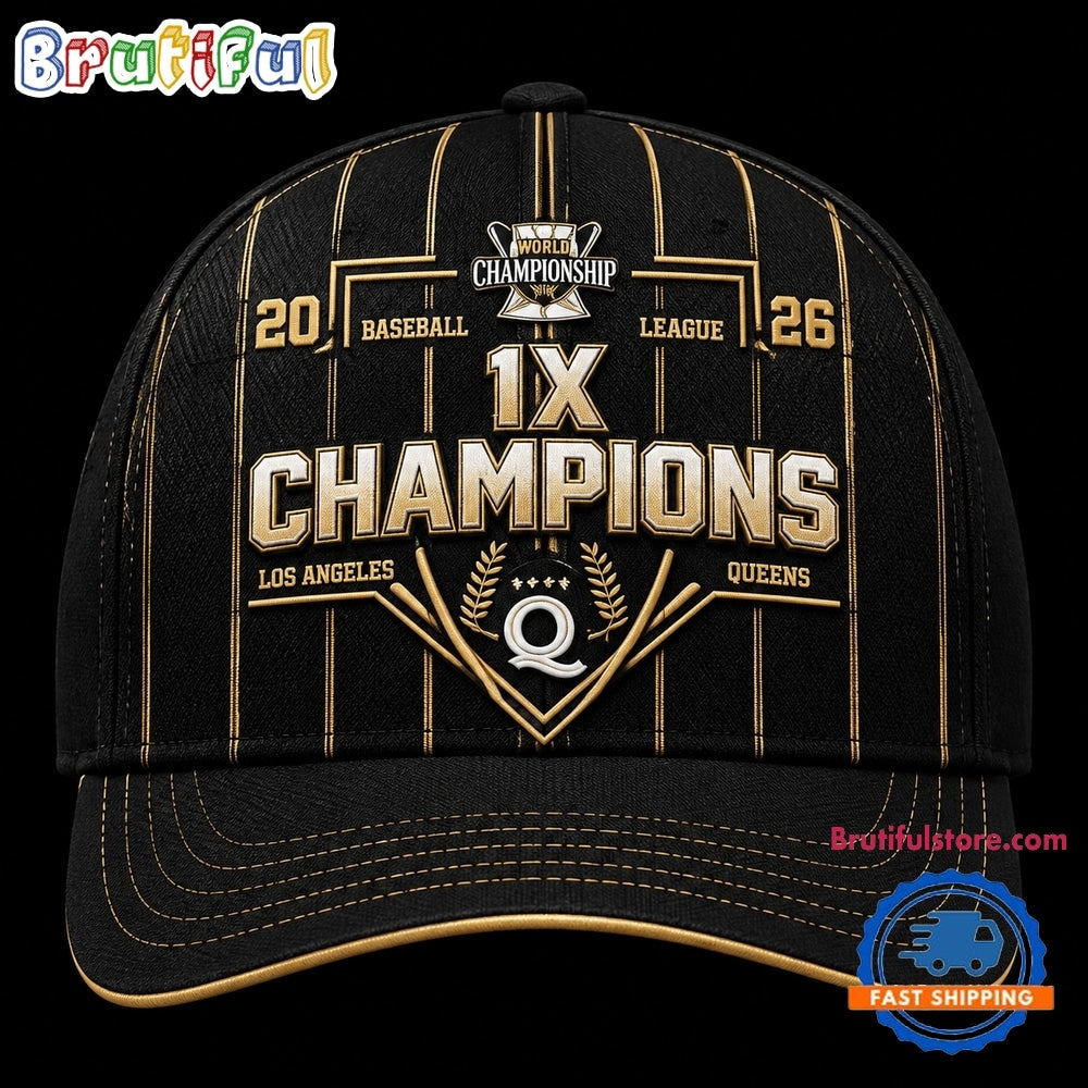 Los Angeles Queens Champions 1X WPBL Baseball 2026 Cap