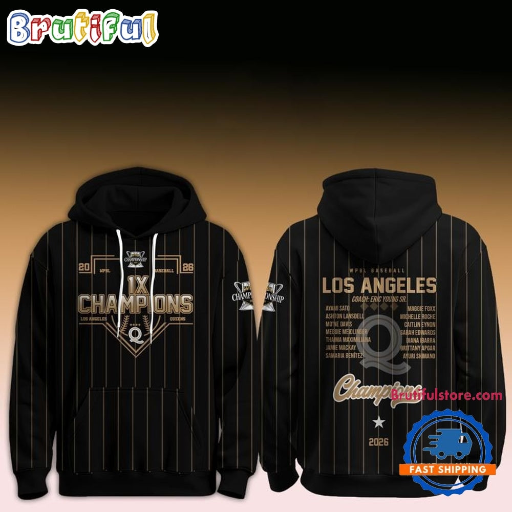 Los Angeles Queens Champions 1X WPBL Baseball 2026 Special New Hoodie