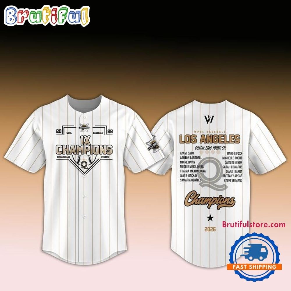 Los Angeles Queens Champions WPBL Baseball 2026 White Baseball Jersey