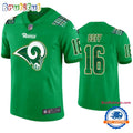Los Angeles Rams #16 Jared Goff Jersey St. Patricks Day Kelly Green Lucky Football Jersey