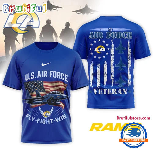 Los Angeles Rams 2026 NFL Air Force Veteran Special New 3D Shirt