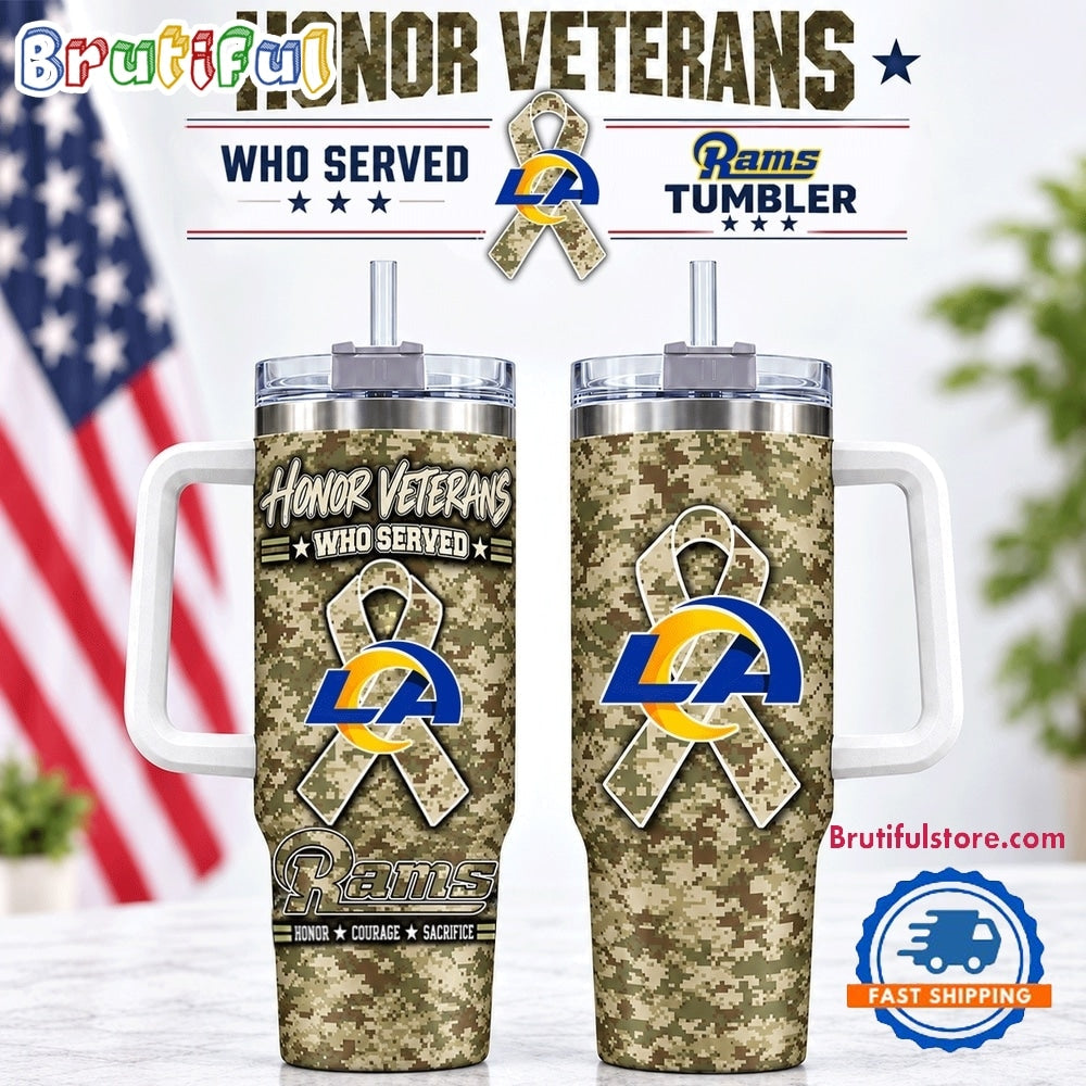 Los Angeles Rams 2026 NFL Honor Veterans Camo Stanley Tumbler