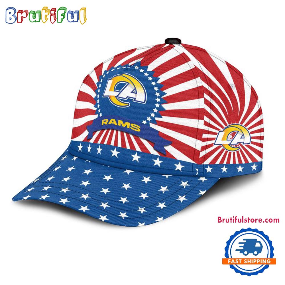 Los Angeles Rams American Flag Pattern Independence Day Baseball Cap