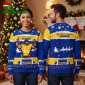 Los Angeles Rams Custom Name And Number Santa Sleigh Ugly Christmas Sweater
