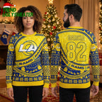 Los Angeles Rams Garcia 82 Logo Ugly Christmas Sweater