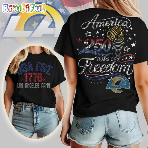 Los Angeles Rams NFL 250 Years Independence Day Rhinestone Dot Unisex 3D Shirt
