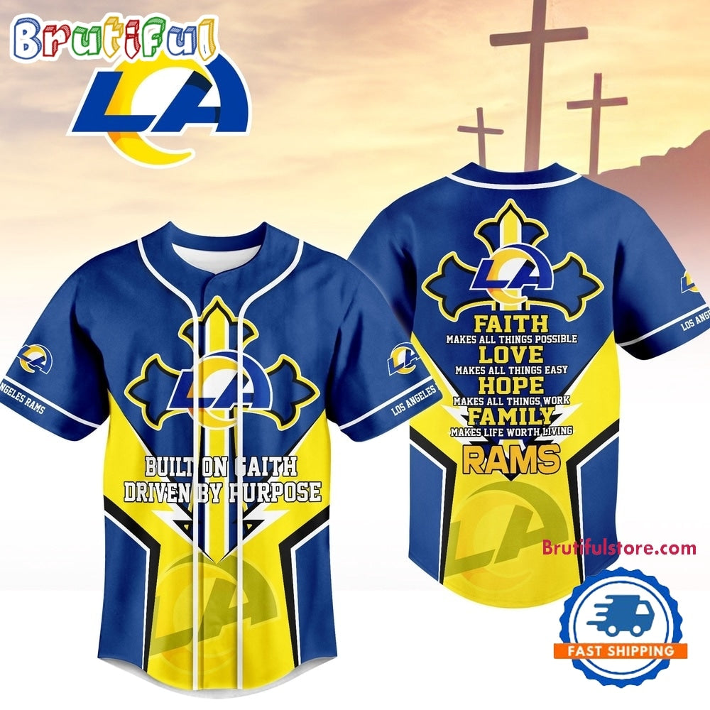 Los Angeles Rams NFL Blessed Beyond The Score Baseball Jersey