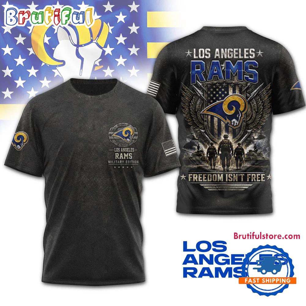Los Angeles Rams NFL Freedom Team Military 3D T Shirt