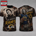 Los Angeles Rams NFL Michael Myers Sunday Nightmares Horror Halloween 3D T Shirt, Football New Design Shirt