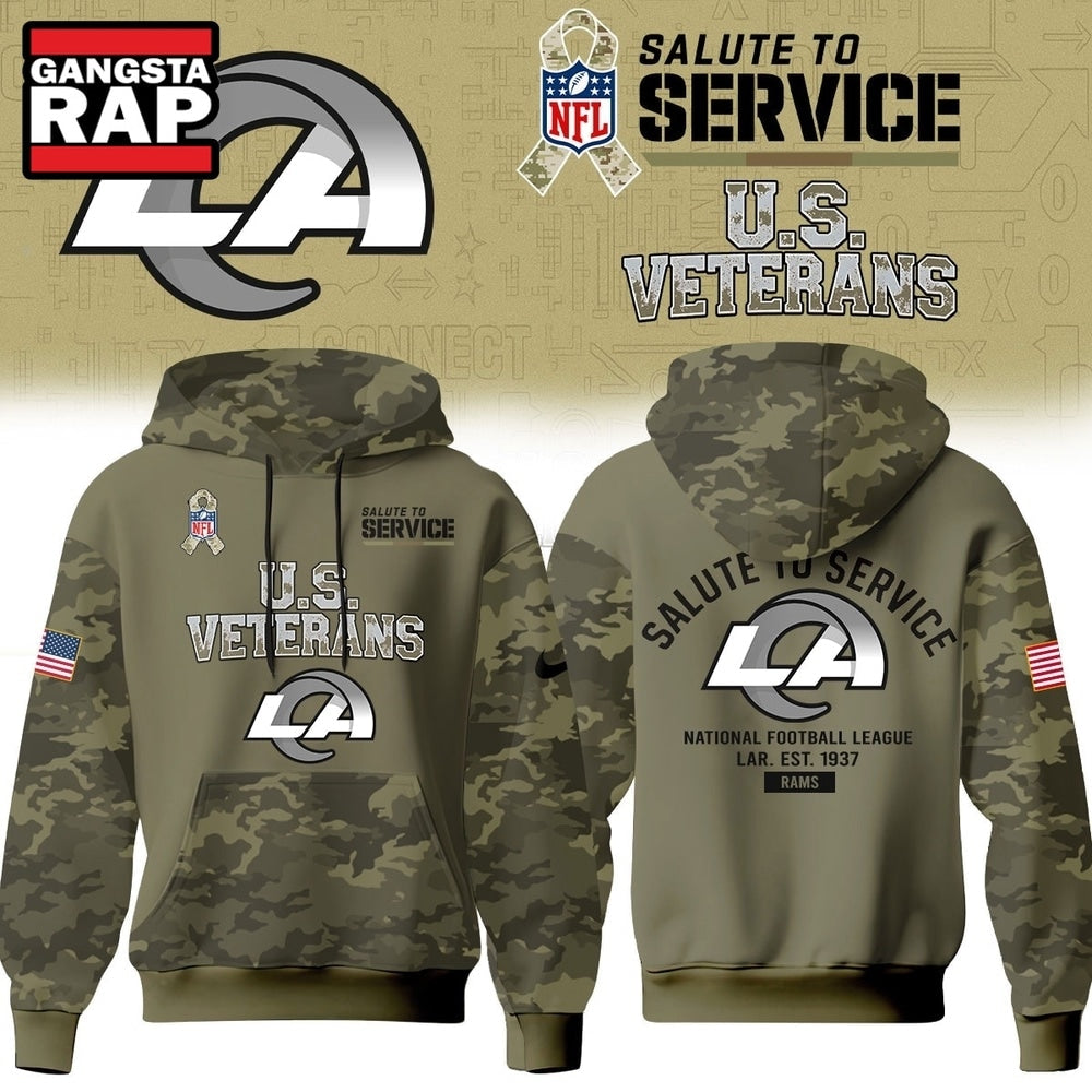 Los Angeles Rams NFL US Veterans Salute To Service 2026 Hoodie Shirt, Football New Design Shirt