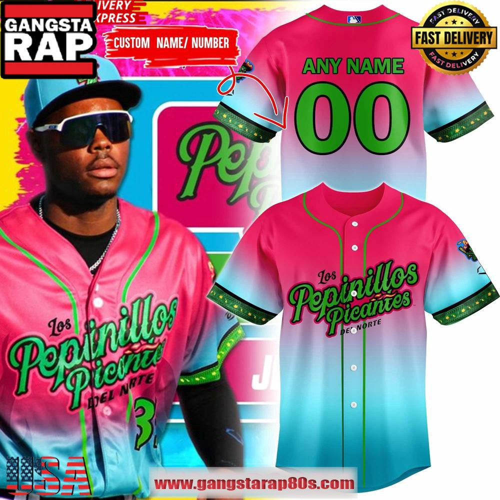 Los Pepinillos Picantes Del Norte 2025 Gradient Custom Baseball Jersey Shirt