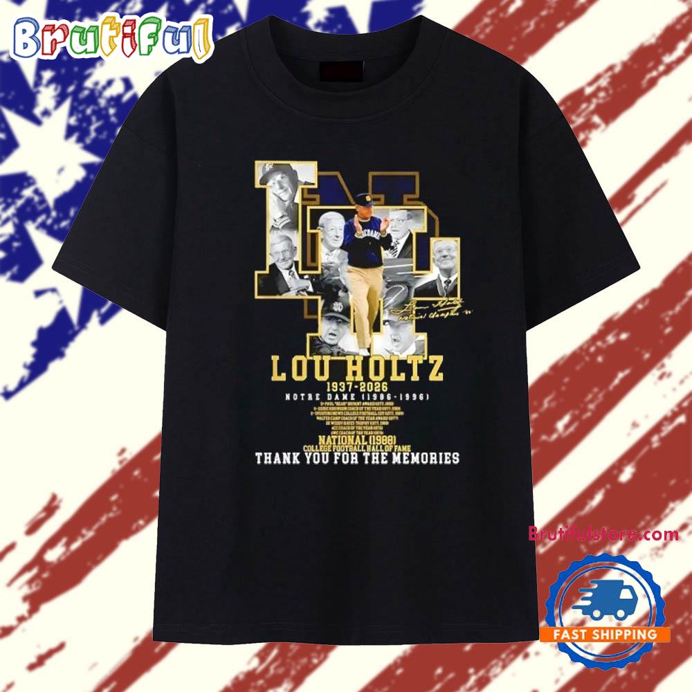 Lou Holtz 1937-2026 Notre Dame Fighting Irish thank you for the memories T Shirt
