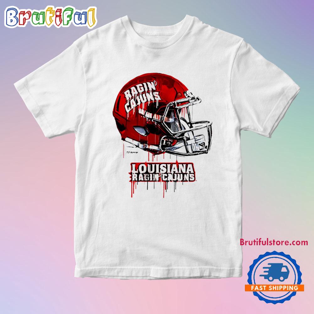 Louisiana Ragin’ Cajuns Dripping Football Helmet T Shirt