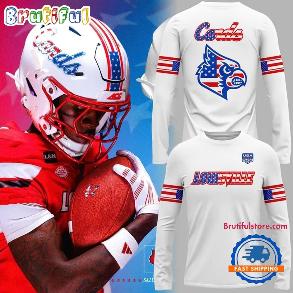 Louisville Cardinals Football 2026 Salute to Service White Long Sleeve Shirt