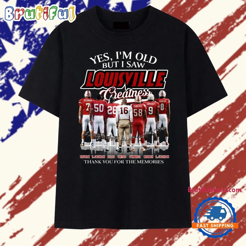 Louisville Cardinals Football Greatness Legends Signatures Vintage T Shirt