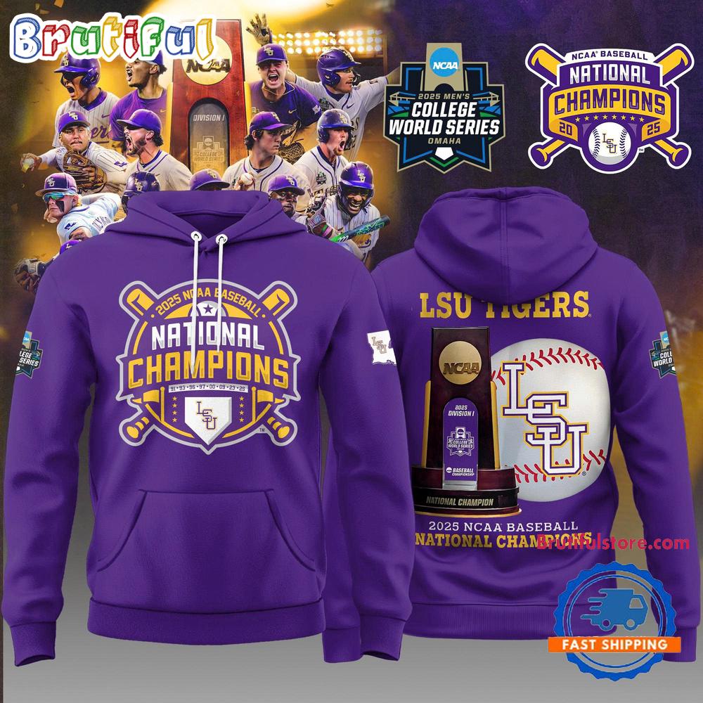 LSU Tigers 2025 NCAA Baseball Men’s College World Series Champions Locker Room Hoodie