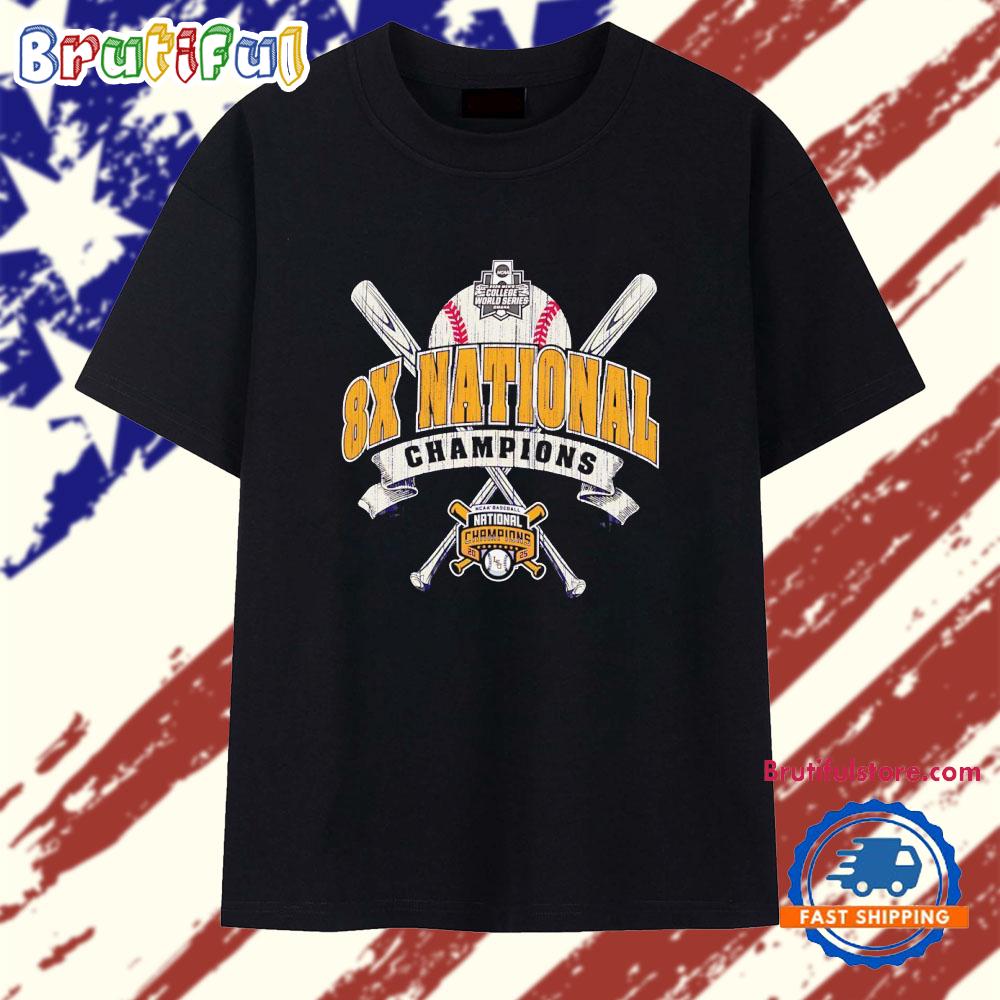 LSU Tigers 2025 NCAA Baseball National Champions 8X Vintage T Shirt