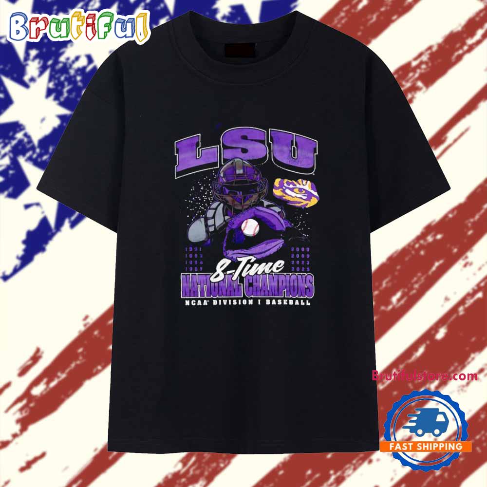 LSU Tigers 8-time National Champions NCAA Division I Baseball T Shirt