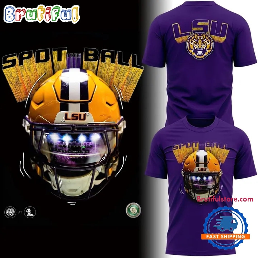 LSU Tigers Football 2026 Spot the Ball Purple T Shirt