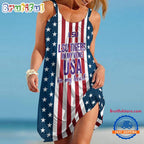 LSU Tigers In My Veins USA In My Heart Independence Day Women’s Summer Beach Sling Dress