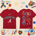 LSU Tigers NCAA Autism Awareness Puzzle Ribbon T Shirt
