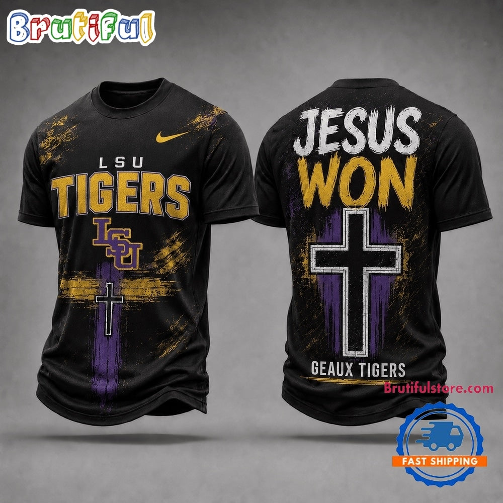 LSU Tigers NCAA Jesus Won New Design 3D Shirt
